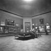 Interior view of Royal Scottish Academy, Edinburgh, showing a small oil gallery after reconstruction in 1911.

