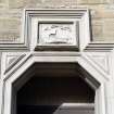 View of sail boat relief, above door on Newhaven Main Street.
