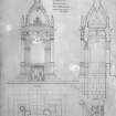 Photographic copy of drawing. Drawing of well on lawn.