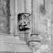 Roslin Chapel.
View of window corbel, angel with trumpet.