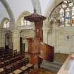 All Saints Episcopal Church, interior.  View of pulpit from South East.