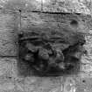 Roslin Chapel. Interior.
View of corbel at crossing.