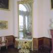 Interior. Ground floor, octagon, view of mirror with eagle
