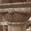 Historic photographic view showing detail of column capital 'St Philip'.