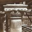 Historic photographic view showing detail of column capital.