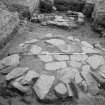 Excavation photograph showing ovens 5 & 4, looking South, stage 1, Fendoch Roman fort.