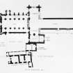 Photographic copy of drawing showing plan of abbey.