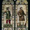 Oyster Bar - View of stained glass window representing archery and shooting