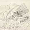 Edinburgh, general.
Photographic copy of detail from Hertford's Plan of Edinburgh, showing Arthur's Seat and Holyrood Palace.