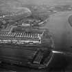 Glasgow Corporation Sewage Purification Works, Dalmuir.  Oblique aerial photograph taken facing east.  