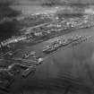 Bowling Harbour, River Clyde, showing The Iona and The Columba.  Oblique aerial photograph taken facing north-east.