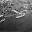 Caledon Shipbuilding and Engineering Co. Ltd., Caledon West Wharf, Dundee.  Oblique aerial photograph taken facing north. 