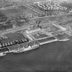 Dundee, general view, showing Camperdown Dock and Queen Elizabeth Wharf.  Oblique aerial photograph taken facing north-east. 