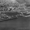 Dundee, general view, showing Camperdown Dock and Queen Elizabeth Wharf.  Oblique aerial photograph taken facing north.