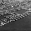 Dundee, general view, showing Camperdown Dock and Queen Elizabeth Wharf.  Oblique aerial photograph taken facing north.
