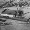 Panmure Jute Works, Carnoustie.  Oblique aerial photograph taken facing north.