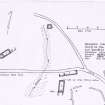Bailechnoic: measured plan of kiln and kiln barn drawn at 1:500
