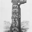 Cross, Canna. From J Stuart, The Sculptured Stones of Scotland, vol. ii, 1867, plate l.