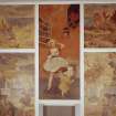 Edinburgh, Granton, Wardie Primary School.
Scene from Alice Through The Looking Glass mural paintings on wall of Assembly Hall.