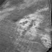 Congalton, oblique aerial view, taken from the SW, centred on cropmarks including a ring-ditch, pit-alignment, possible enclosure and indeterminate marks. A settlement is visible in the bottom right-hand corner of the photograph.