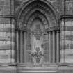 Detail of N most doorway of W front, St Magnus Cathedral, Kirkwall.