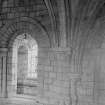 Interior.Choir, vault, view of N clerestorey window and responds.
