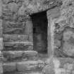 External detail of keep doorway and stair at Kiessimul Castle, Barra.