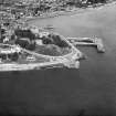 Dunoon, general view, showing Dunoon Castle, and Pier Esplanade.  Oblique aerial photograph taken facing north.