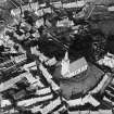 Markinch, general view, showing St Drostan's Parish Church.  Oblique aerial photograph taken facing north-east.