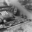 Alexander Stephens and Sons, Linthouse Shipbuilding Yard, Holmfauld Road, Glasgow.  Oblique aerial photograph taken facing north-west.