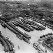 Prince's Dock, Glasgow.  Oblique aerial photograph taken facing south.