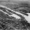 Queen's Dock and Prince's Dock, Glasgow.  Oblique aerial photograph taken facing south.