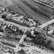 Peebles, general view, showing Parish Church, High Street and Tweed Bridge.  Oblique aerial photograph taken facing south-east.