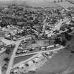 Moffat, general view, showing High Street and St Mary's Church.  Oblique aerial photograph taken facing south-east.