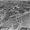Bo'ness, general view, showing Craigmailen United Free Church and Town Hall and Carnegie Library.  Oblique aerial photograph taken facing east.