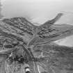 John Denholm and Co. Timber Yard and Sawmill, Corbiehall, Bo'ness.  Oblique aerial photograph taken facing west.