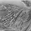 John Denholm and Co. Timber Yard and Sawmill, Corbiehall, Bo'ness.  Oblique aerial photograph taken facing north.