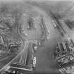Queen's Dock, Glasgow.  Oblique aerial photograph taken facing east.
