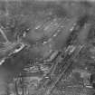 Queen's Dock and Prince's Dock, Glasgow.  Oblique aerial photograph taken facing east.  This image has been produced from a damaged negative.