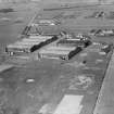Moor Park Aerodrome, Renfrew.  Oblique aerial photograph taken facing north-east.  This image has been produced from a damaged negative.