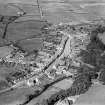 Glenluce, general view, showing Main Street and Old Luce Parish Church, Church Street.  Oblique aerial photograph taken facing north-east.