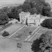 Comlongon Castle, Clarencefield.  Oblique aerial photograph taken facing north.