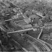 Greenock, general view, showing Weaving Factory, Lynedoch Street and Wellington Street.  Oblique aerial photograph taken facing north.