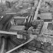 Weaving Factory, Lynedoch Street, Greenock.  Oblique aerial photograph taken facing west.