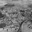 Dunfermline, general view, looking towards Dunfermline Abbey along Elgin Street.  Oblique aerial photograph taken facing north.