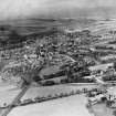 Brechin, general view, showing Railway Terminus and Park Road.  Oblique aerial photograph taken facing west.