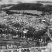 Forres, general view, showing High Street and Invererne Road.  Oblique aerial photograph taken facing east.