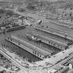 Prince's Dock, Glasgow.  Oblique aerial photograph taken facing north.