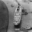 Queen Mary, River Clyde, Clydebank.  Oblique aerial photograph taken facing north-west.