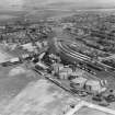 Ardrossan Refinery, Ardrossan Harbour.  Oblique aerial photograph taken facing east.